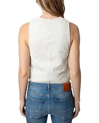 Emilie Cuir Froisse Leather Vest