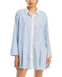 Contrast Trim Shirt Dress - Exclusive