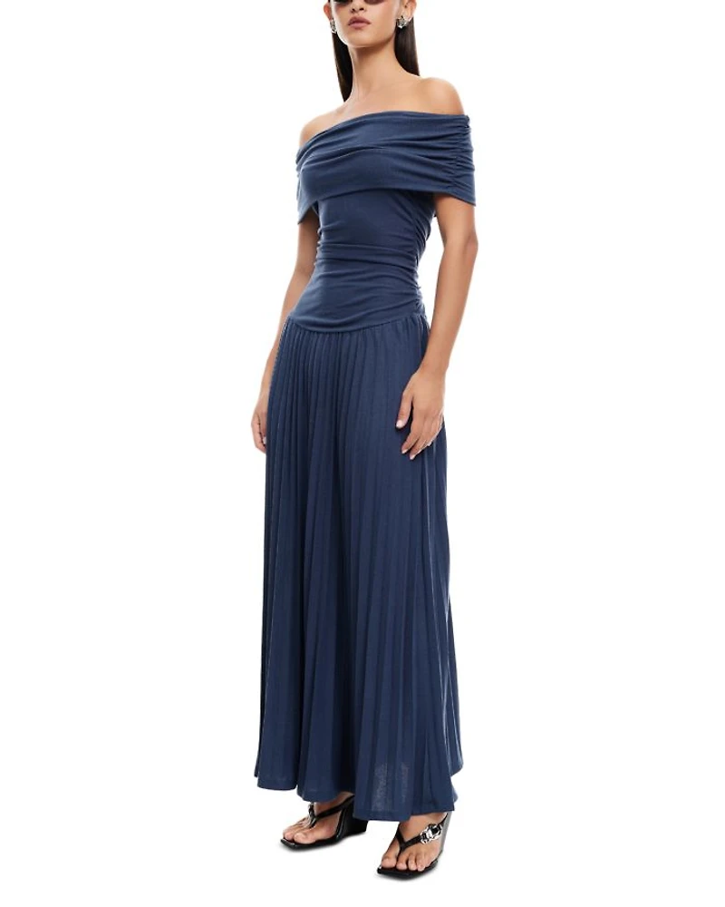 Field Of Dreams Off-the-Shoulder Maxi Dress