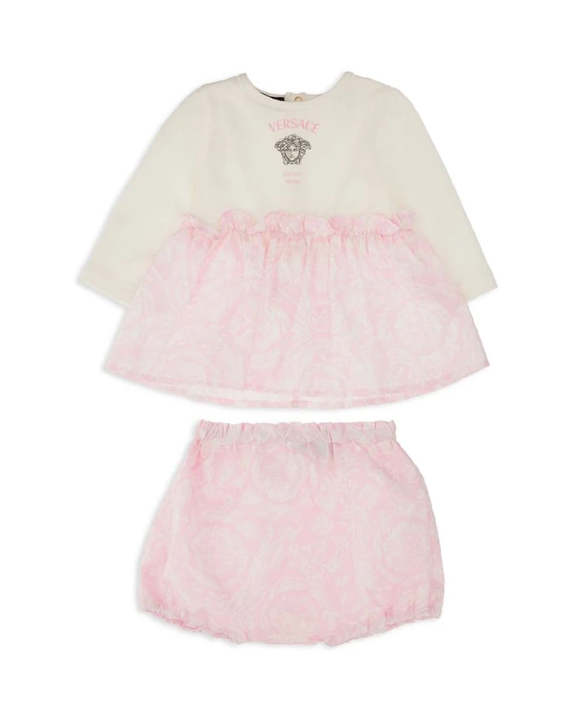 Girls' Medusa Print Barocco Poplin Dress & Bloomers - Baby