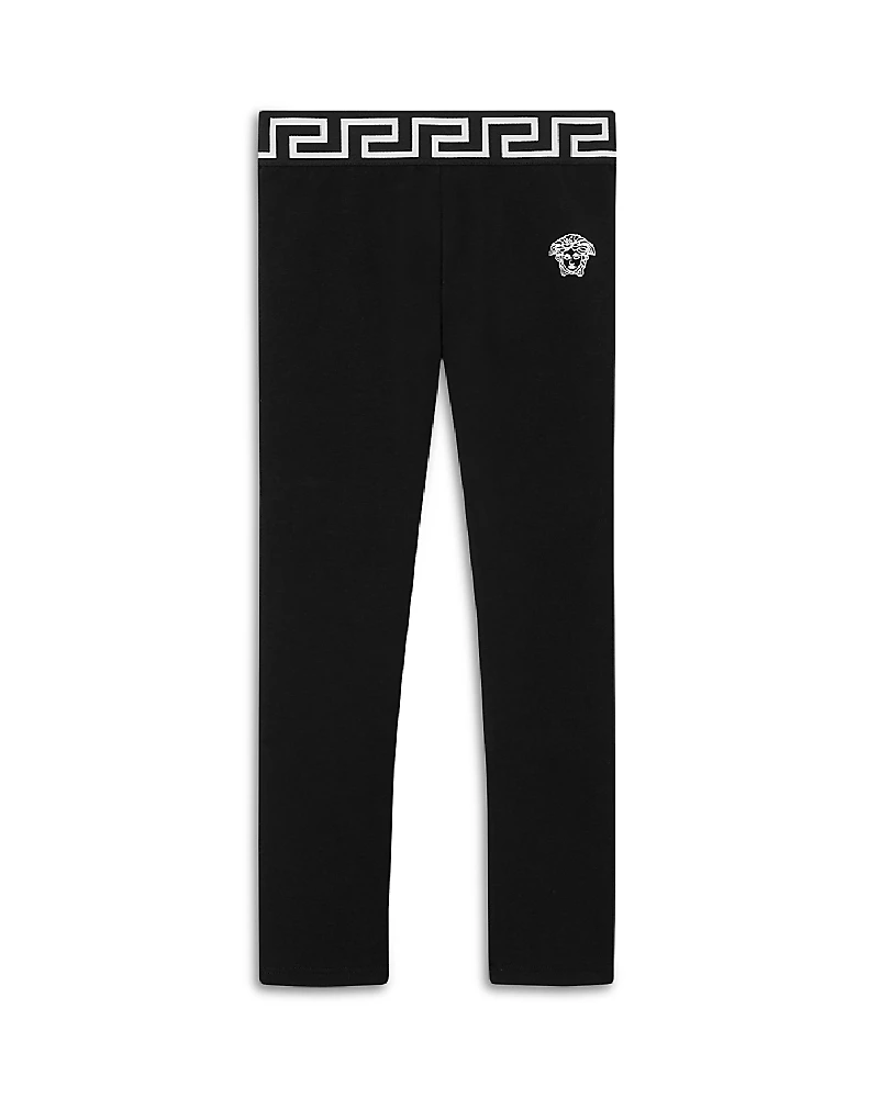 Versace Girls' Medusa Embroidered Jersey Leggings
