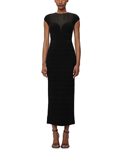 Herve Leger Textured Sheer Bustier Gown