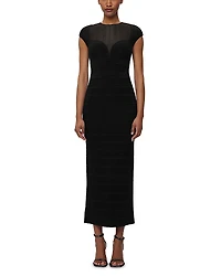 Herve Leger Textured Sheer Bustier Gown