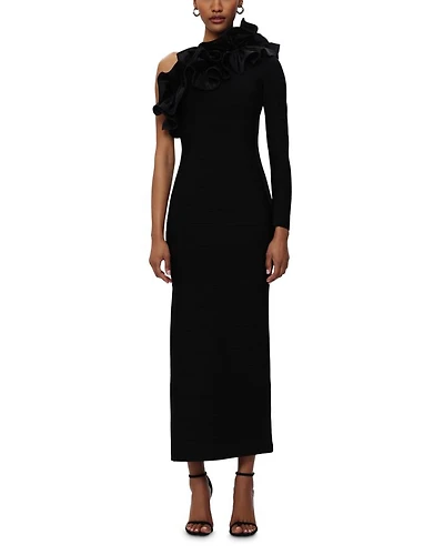 Asymmetric Ruffled Gown