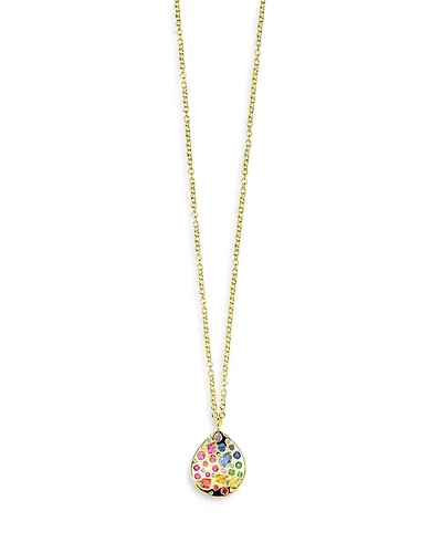 18K Yellow Gold Rock Candy Gemstone & Diamond Wavy Teardrop Pendant Necklace, 18-20" - Exclusive