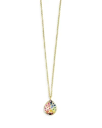 18K Yellow Gold Rock Candy Gemstone & Diamond Wavy Teardrop Pendant Necklace, 18-20" - Exclusive