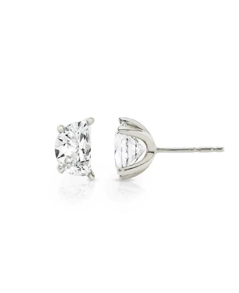 Iconic Lab-Grown Diamond Stud Earrings 14K Yellow Gold, 1.5ctw Half Moon Lab Grown Diamonds