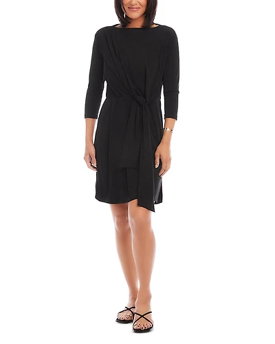 Karen Kane Three Quarter Sleeve Tie Waist Dress