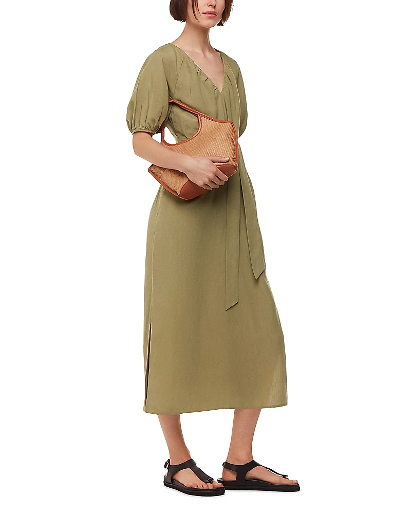 Whistles Ariella Linen Blend Midi Dress