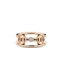 18K Rose Gold Horsebit Diamond Accent Openwork Ring