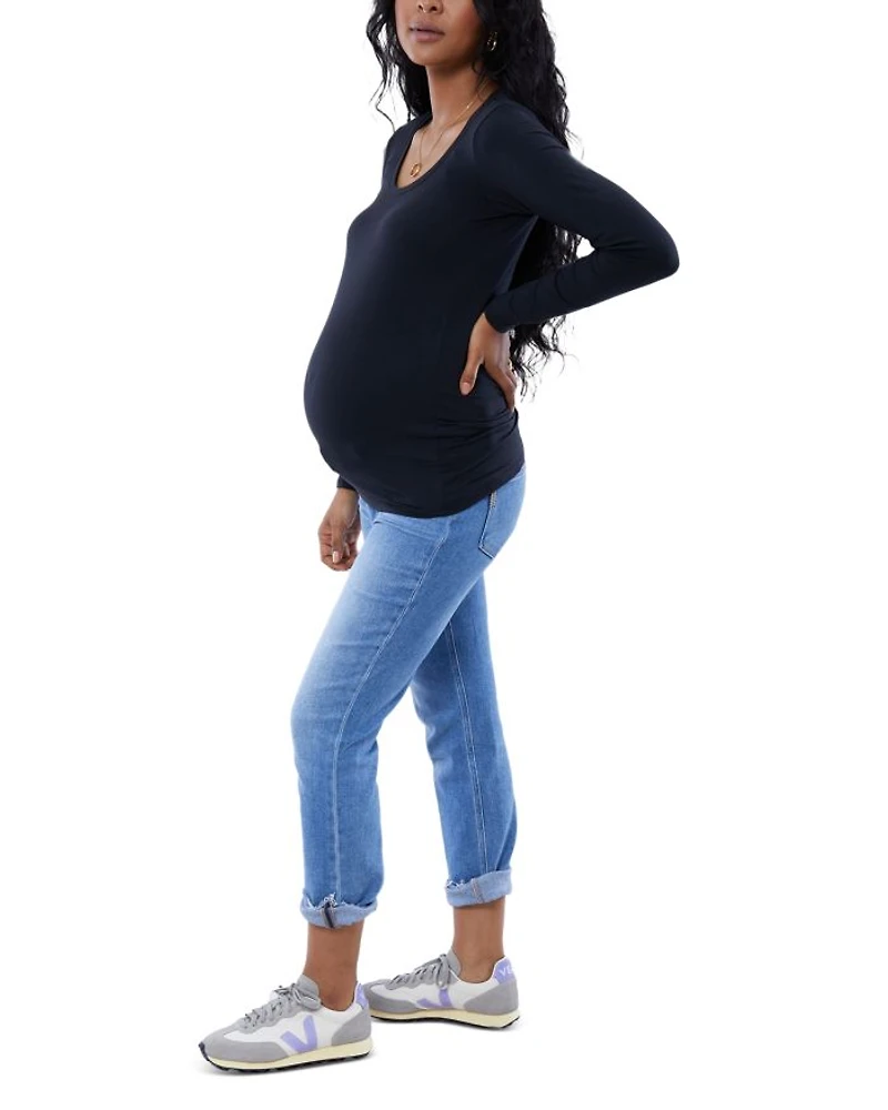 Maternity Long Sleeve Scoop Neck Tee
