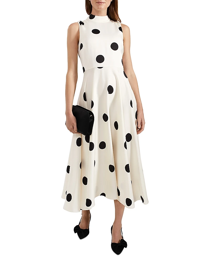 Hobbs London Mia Polka Dot Sleeveless Dress