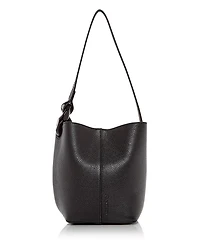 Corner Chain Small Leather Bucket Bag