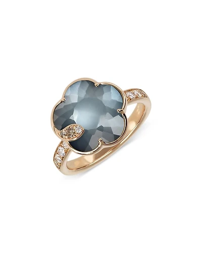 Petit Joli Lunaire 18K Rose Gold Lunar Garden Gem Ring with Diamonds