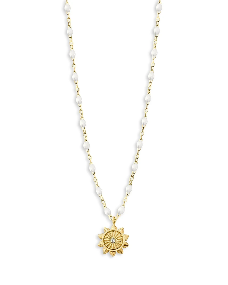 Gigi Clozeau 18K Yellow Gold Bead Sun Pendant Necklace, 16.5