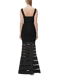 The Claudia Bandage Illusion Stripe Gown