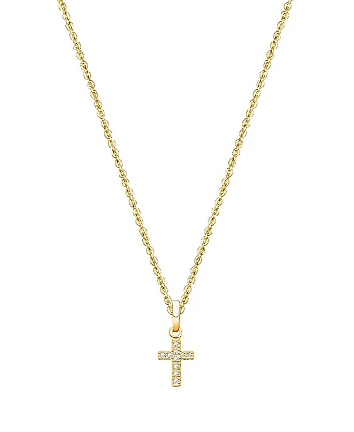 Tiny Blessings Unisex Children's 14K Gold Divine Light Cross 13-14 Necklace