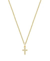 Tiny Blessings Unisex Children's 14K Gold Divine Light Cross 13-14 Necklace
