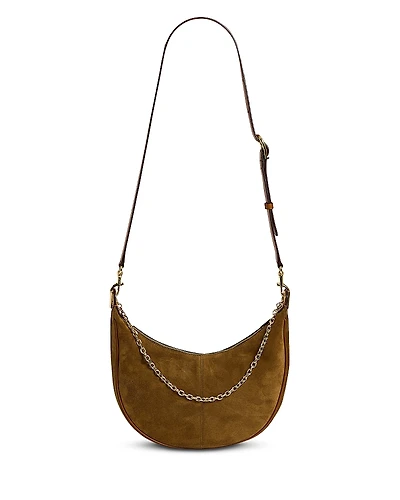 Gerard Darel Le Suzanne Suede Half Moon Bag