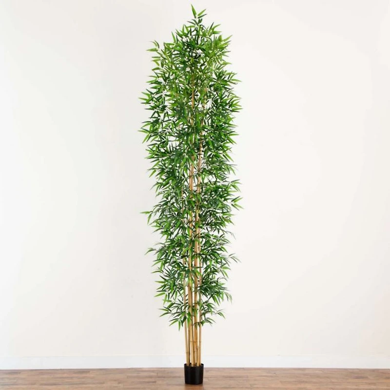 12' Artificial Bamboo Tree with Real Bamboo Trunks