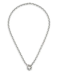 Sterling Silver Trademark Hexagon Interlocking Links Statement Necklace, 20"