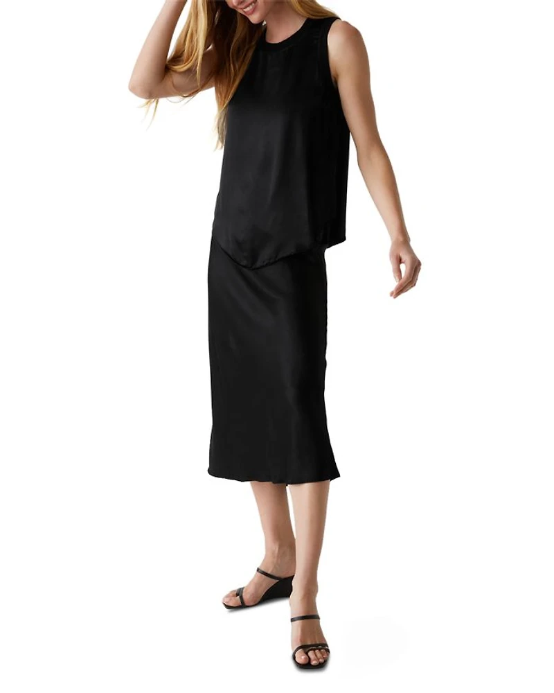 Leila Bias Cut Satin Skirt