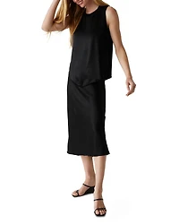 Leila Bias Cut Satin Skirt