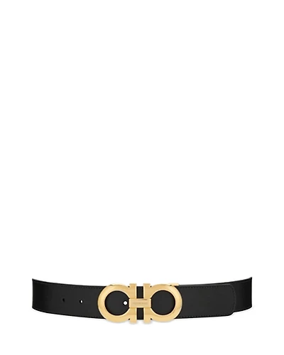 Salvatore Ferragamo Men's Double Gancini Reversible Smooth Leather Belt