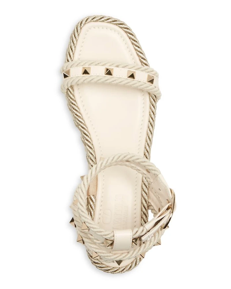 Women's Rockstud Espadrille Wedge Sandals