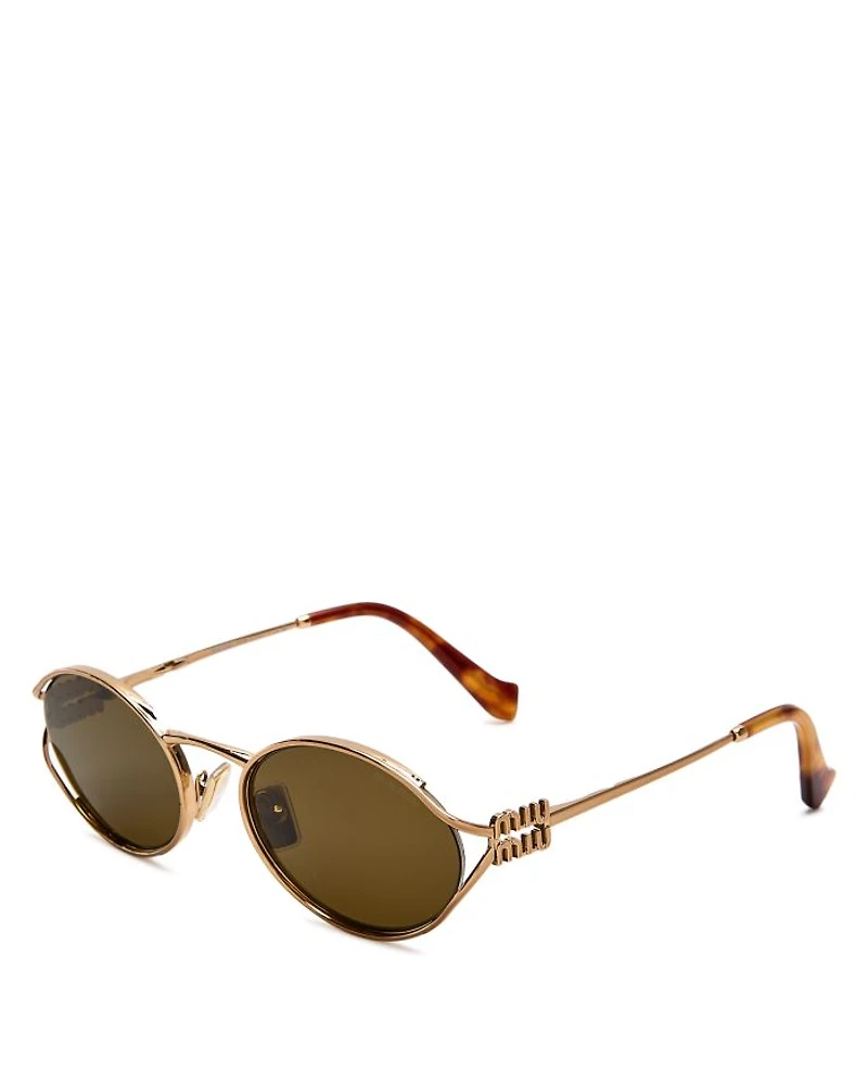 Metal Oval Sunglasses, 54mm