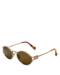 Metal Oval Sunglasses, 54mm