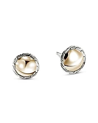 14K Yellow Gold & Sterling Silver JH Essentials Stud Earrings
