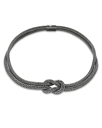 John Hardy Sterling Silver Classic Chain Love Knot Double Strand Collar Necklace