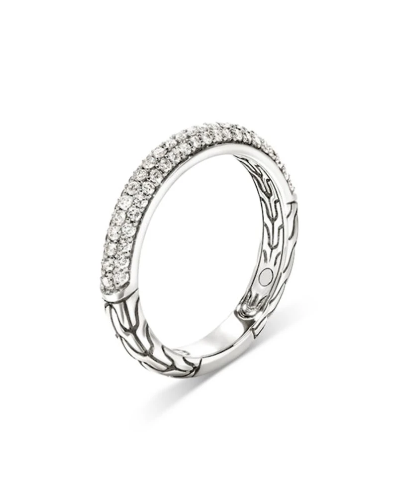 Sterling Silver JH Essentials Pavé Diamond Band Ring, 0.60 tcw