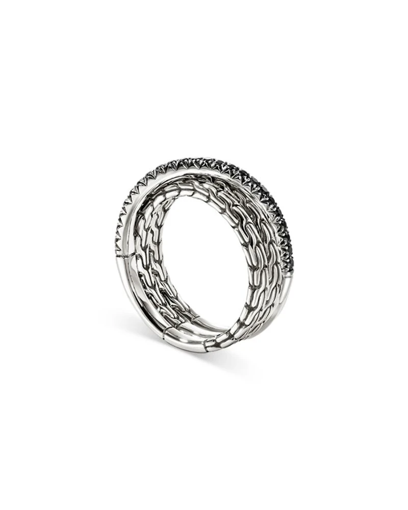 Sterling Silver JH Essentials Sapphire Pavé Crossover Statement Ring