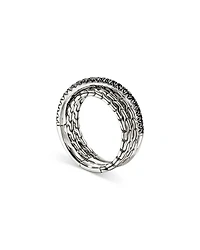 Sterling Silver JH Essentials Sapphire Pavé Crossover Statement Ring