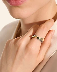 14K Yellow Gold & Sterling Silver JH Essentials Crossover Ring