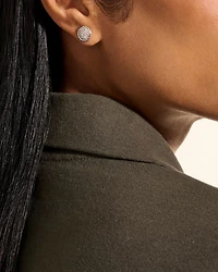Sterling Silver JH Essentials Diamond Pavé Stud Earrings, 0.55 tcw