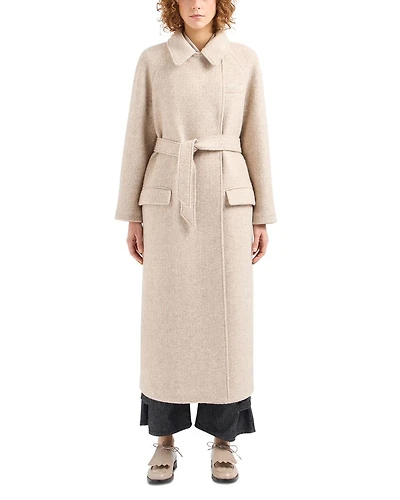 Wool Melange Belted Trench Coat