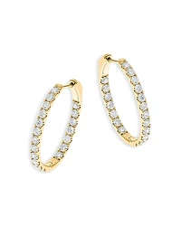 Bloomingdale's Fine Collection 14K Yellow Gold Diamond Oval Hoop Earrings