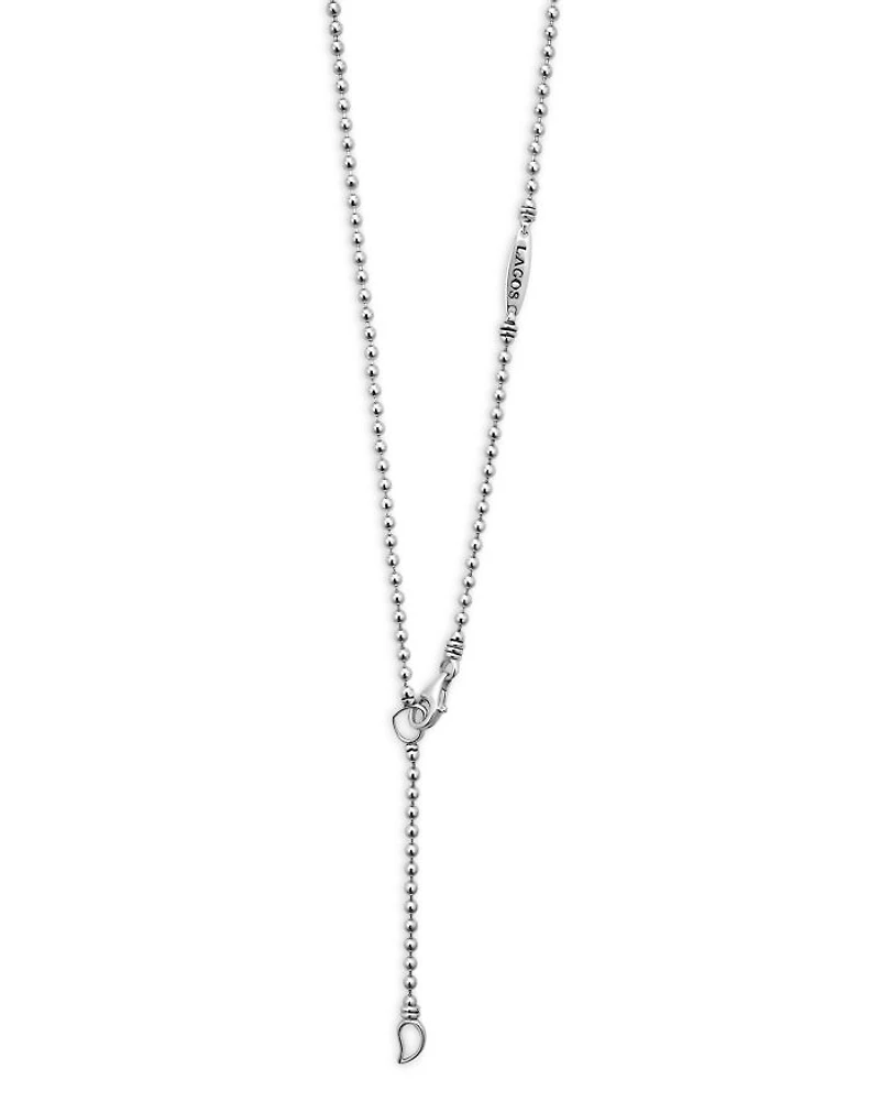 Sterling Silver Caviar Spark Diamond U Pendant Necklace