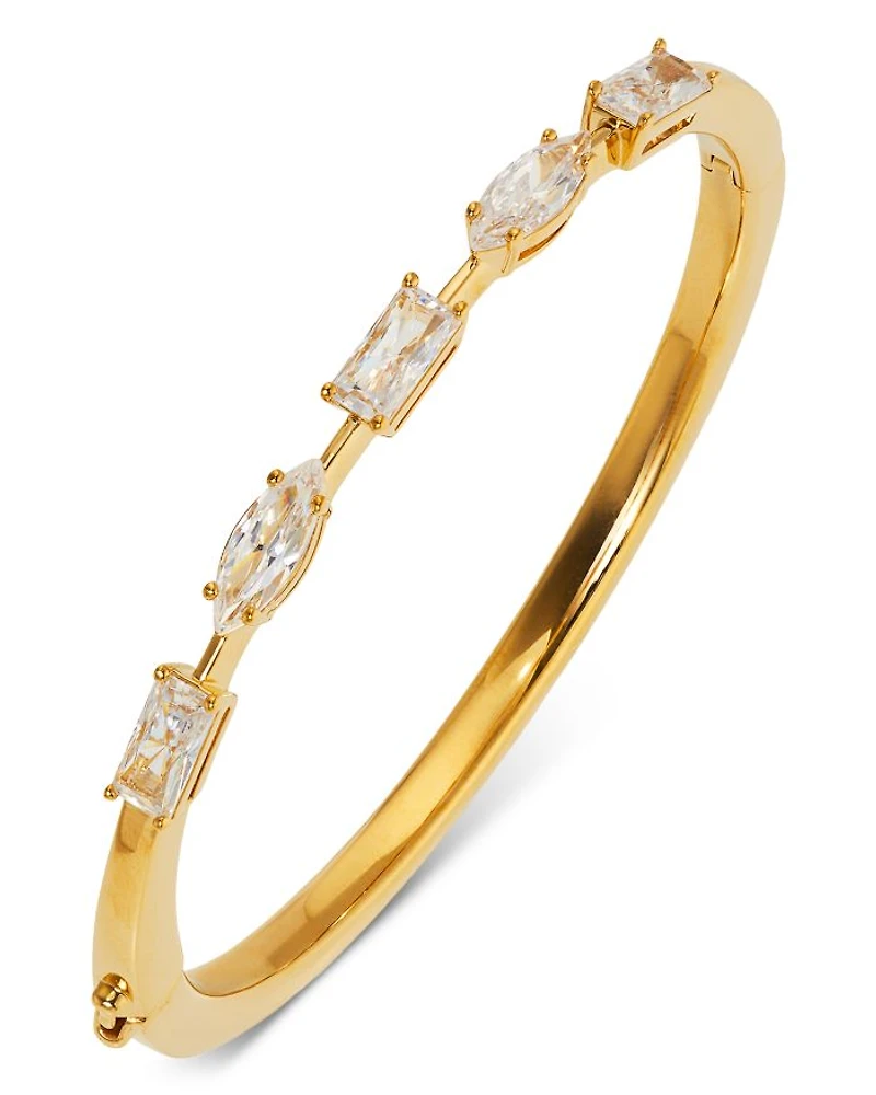 Rare Jewels Cubic Zirconia Bangle Bracelet in 18K Gold Plated