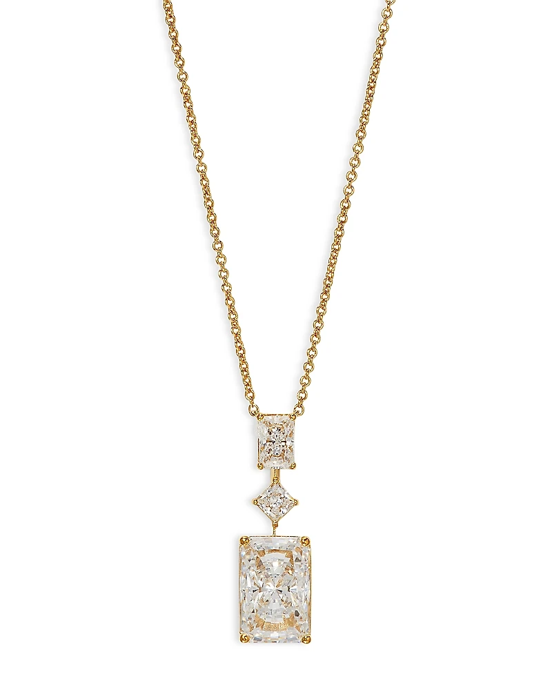 Nadri Rare Jewels Cubic Zirconia Pendant Necklace 18K Gold Plated, 16-18