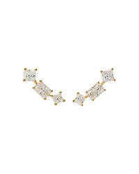 Rare Jewels Cubic Zirconia Climber Earrings in 18K Gold Plated