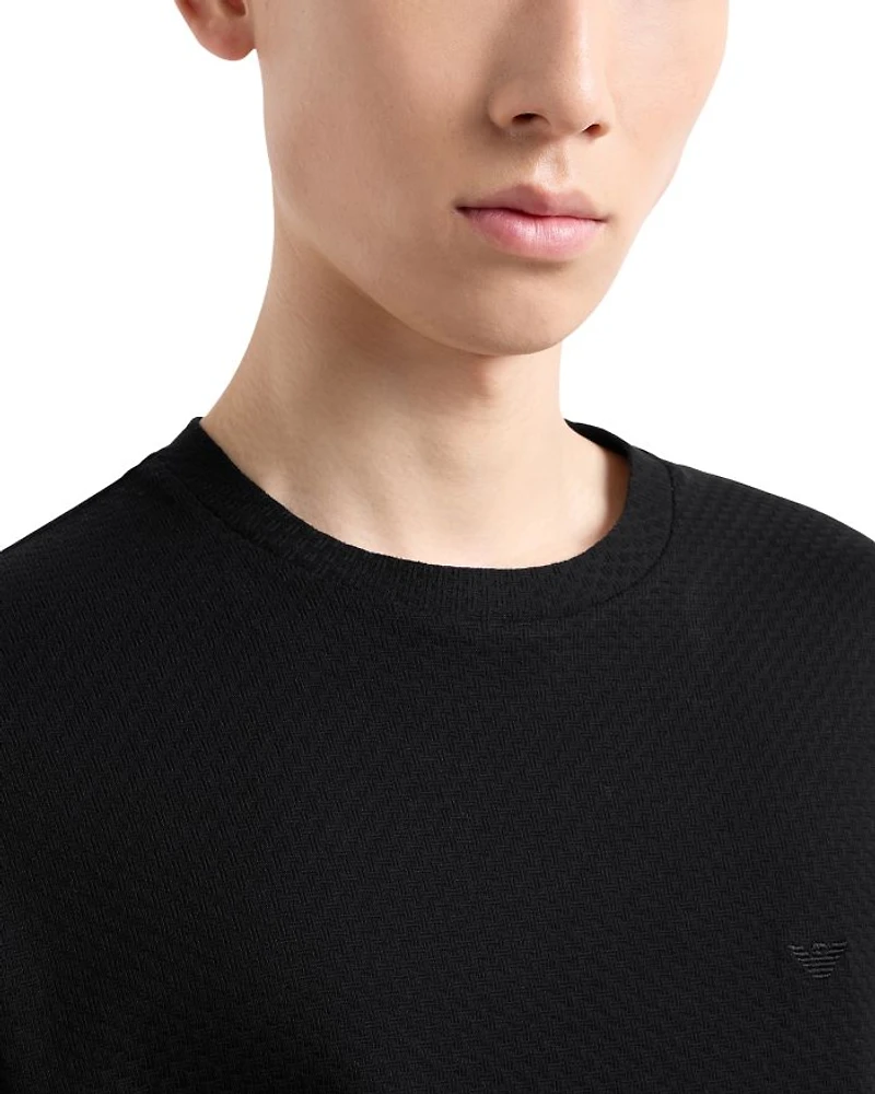 Allover Monochrome Jacquard Jersey Tee