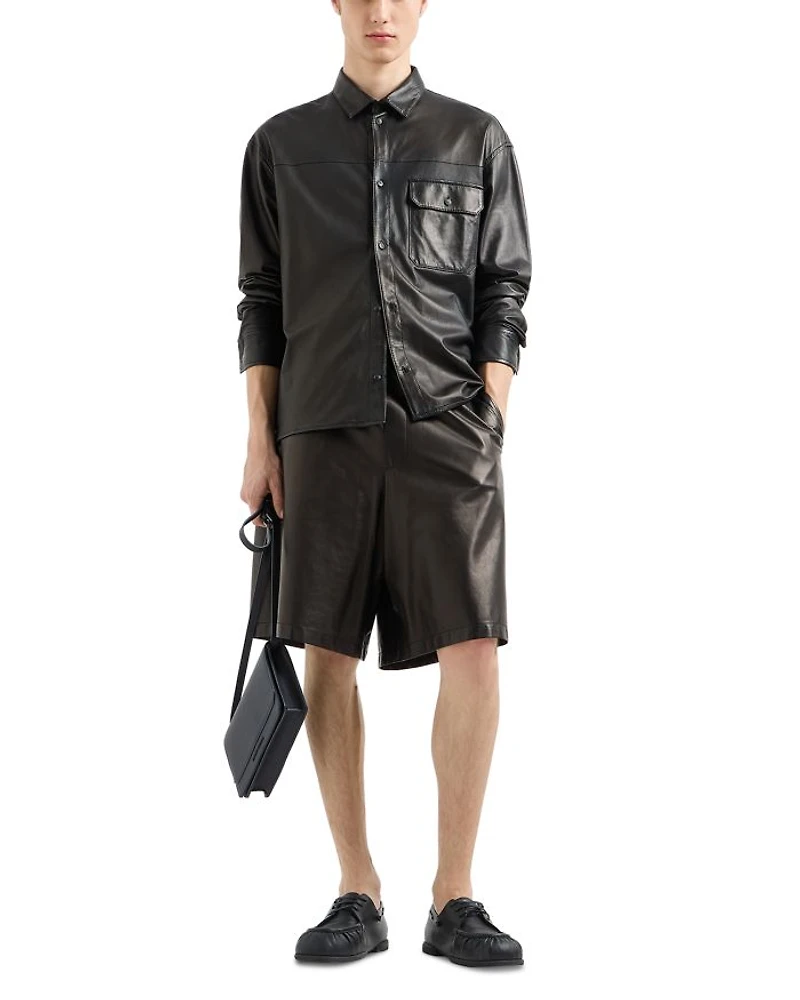 Leather Shirt Jacket