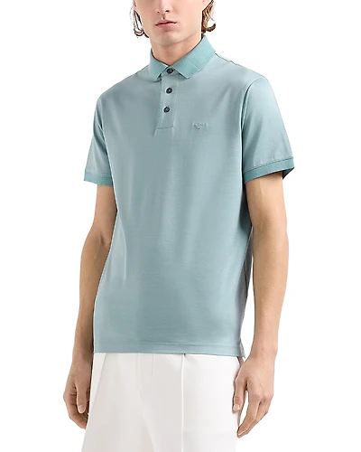 Emporio Armani Two Tone Micro Design Polo Shirt