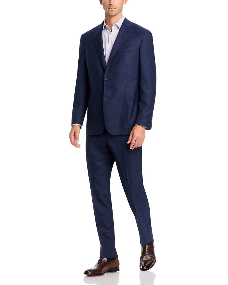 Melange Solid Unstructured Slim Fit Suit Jacket
