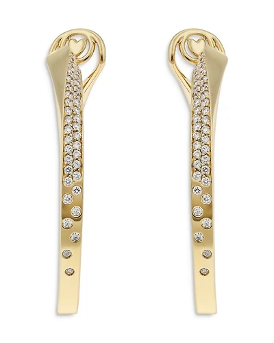 18K Yellow Gold Like Diamond Pavé Large Hoop Earrings - Exclusive, Italy Campaign
