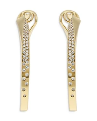 18K Yellow Gold Like Diamond Pavé Large Hoop Earrings - Exclusive, Italy Campaign